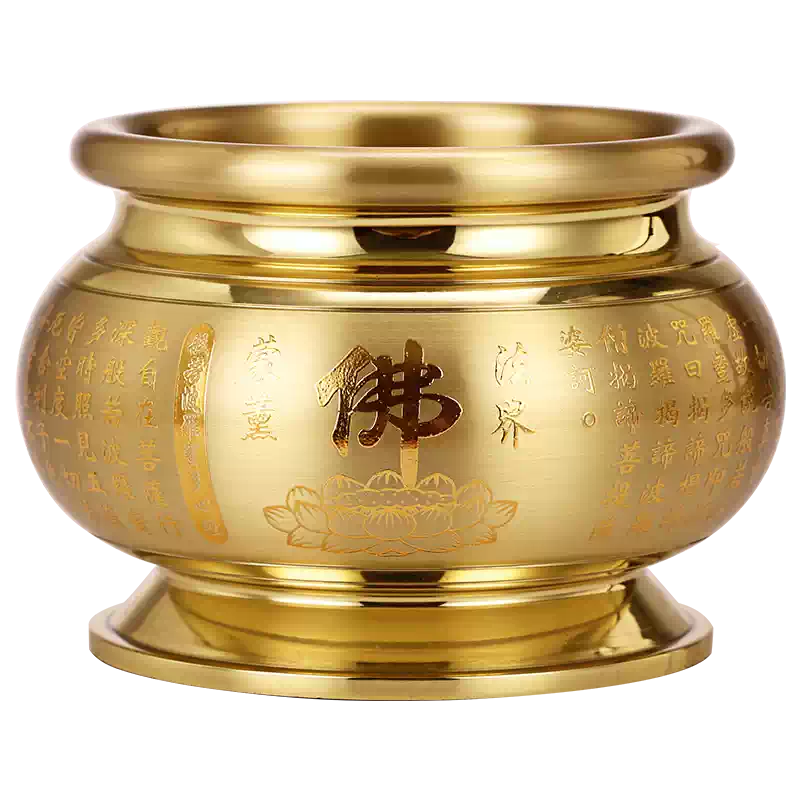 全銅家用香爐大號有求必應復古雕花黃銅供香用香火爐6英寸-Taobao-Tmall