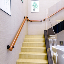 By the wall of the compound building ladder handrail solid wood simple European kindergarten guardrail wooden handrail indoor Villa attic corridor