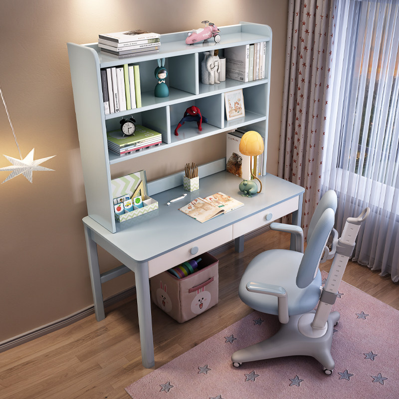 Liftable solid wood children's desk study table girl bedroom primary and secondary school student desk home desk boy