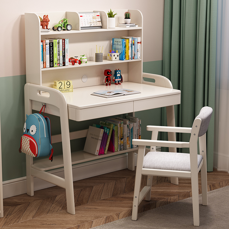 Lifting children solid wood desk shelf Composition 70 minimalist student table 90 small family type 80cm study desk