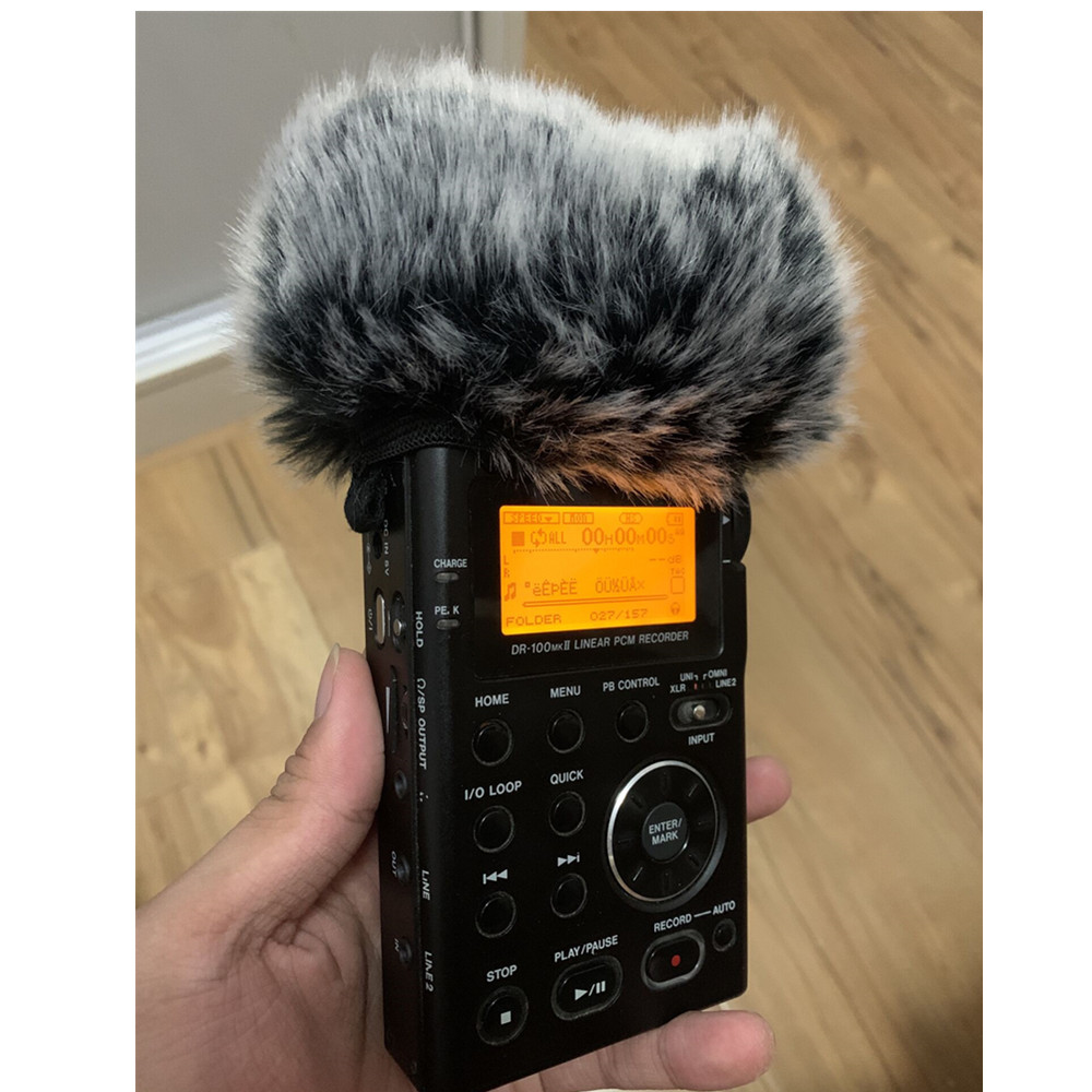 Suitable for TASCAM DR-100MK3 recording pen windproof hood Das crown microphone sleeve Rabbit wool windproof sweater