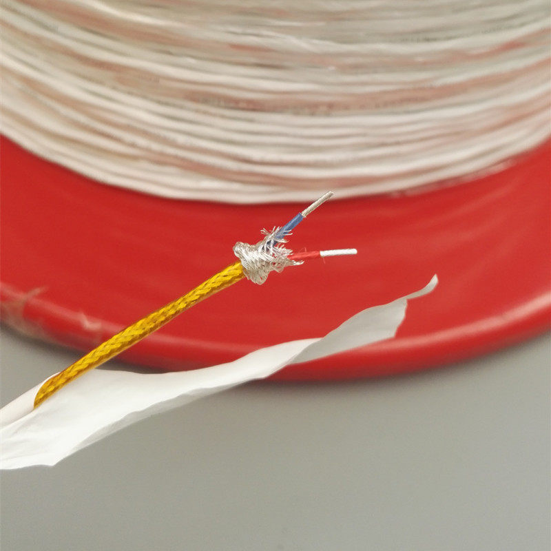 2芯镀银PI复合材料绝缘聚酰亚胺屏蔽线FY4Q-2耐高温350度0.35平方