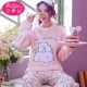 Đồ ngủ nữ mùa thu đông dày cộng với bộ đồ flannel nhung có thể mặc bên ngoài dịch vụ gia đình nhung dài tay dễ thương nhung XL