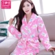 Khách sạn khách sạn áo ngủ màu trắng phụ nữ mùa thu và mùa đông dày flannel áo choàng dài tay áo len mùa đông san hô lông cừu dịch vụ nhà áo ngủ