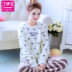 Bộ đồ ngủ nữ bằng vải nhung san hô dày mùa thu và cổ tròn ngọt ngào dài tay dịch vụ tại nhà nữ dễ thương phiên bản tiếng Hàn của váy ngủ flannel đầm cotton Đêm đầm