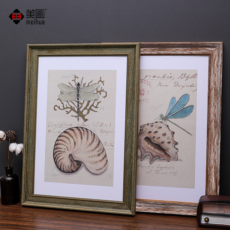 Puzzle frame framed solid wood photo frame simple American 500 outer frame custom 30 inch 1000 picture frame hanging wall