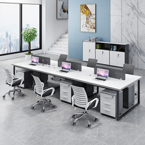 Staff desk simple modern 4 people Foshan office furniture work desk staff table screen office table and chair