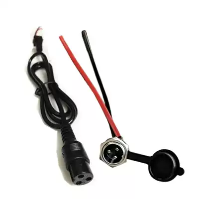 Lithium electric vehicle electric vehicle head charging port three-pin charging plug round head three-pillar three-round hole charging socket