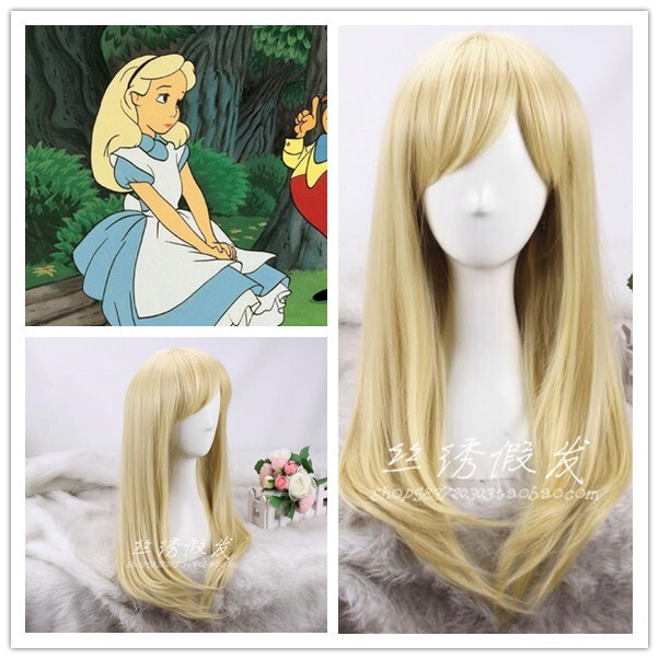 Alice in Wonderland Alice Long Straight Hair Golden Yellow Cosplay Wig (Available in Children's Sizes)