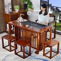 Tea table Tea table Household tea table Solid wood automatic Kung Fu tea set Simple new Chinese rosewood tea tray
