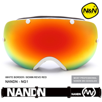 NANDN Nanen ski goggles double-layer anti-fog large spherical ski glasses equipped with myopia adapter for men and women