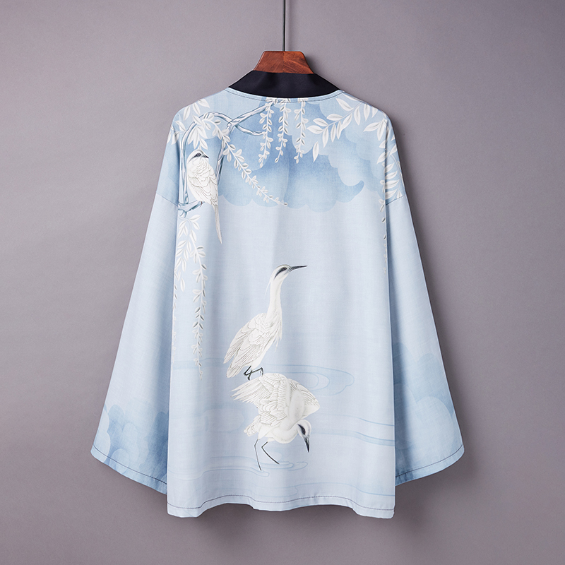 Japanese Style Printed Kimono, Feather Woven Cardigan, Improved Han Dynasty Long-Sleeved Taoist Robe, Yukata Performance Clothing, Sun Protection Clothing for Men and Women