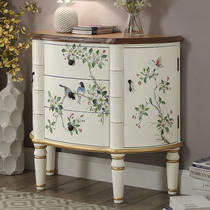 American semi-circular entrance cabinet Wine cabinet One-piece entrance hall partition screen storage cabinet Living room painted decorative cabinet