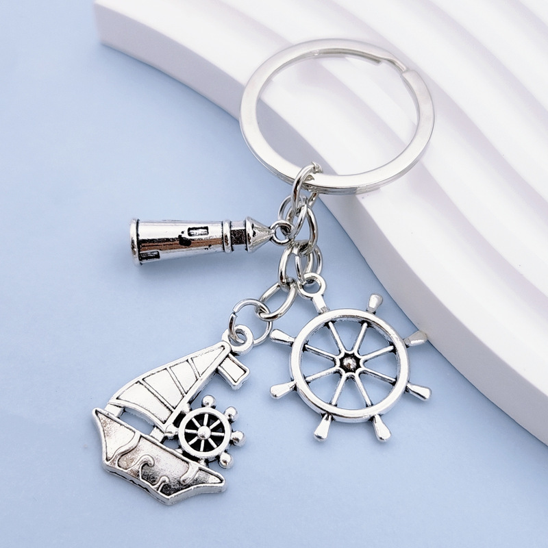 Rudder, Sailboat, Lighthouse, Smooth Sailing, Exam, Trip, Keychain, Nautical Bag Pendant, Brave Person Keychain