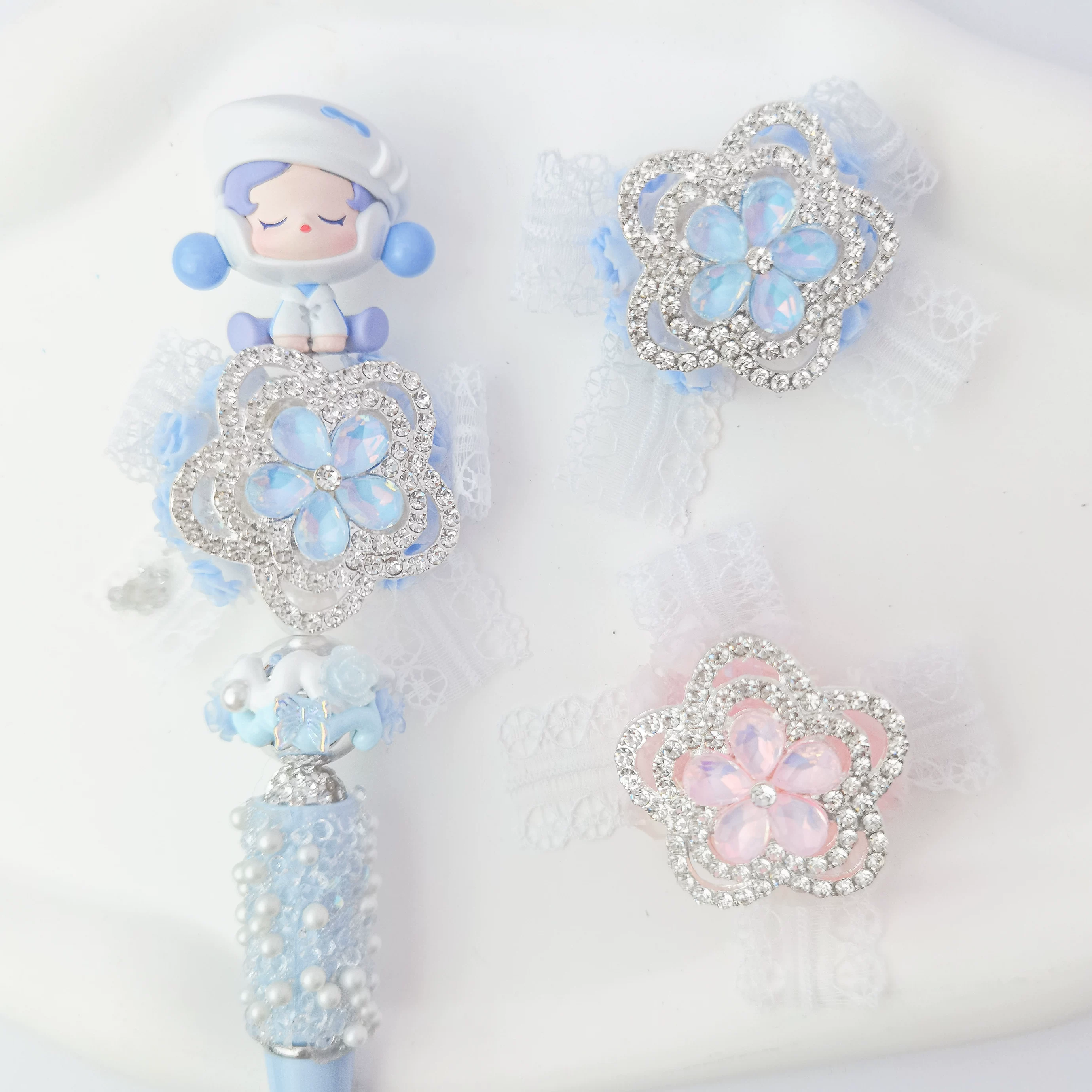 Xinchao Play Hot Selling Heavy Industry Five -petal Bling Meng Pen мобильный телефон Ручная раскраска бисерные ручки бисерные ручки DIY лепестки аксессуары