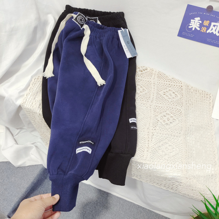 Clearance: Doolimle Fleece-Lined Sweatpants for Older Children, Integrated Fleece Sweatpants, Sizes 110-150, Suitable for Spring, Autumn, and Winter T31