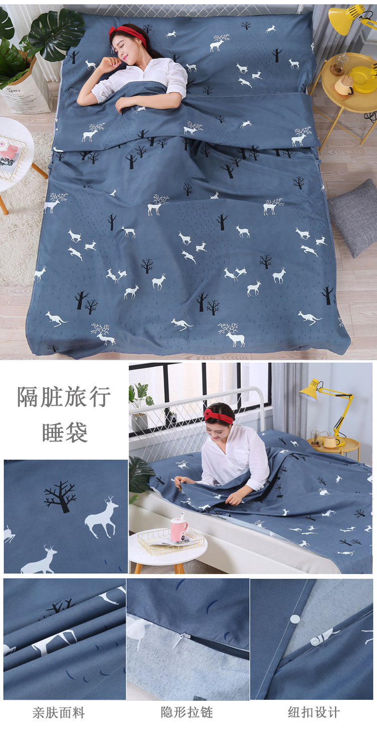 Du lịch sức khỏe khách sạn túi ngủ bẩn giường cotton đơn giản khách sạn vệ sinh lót ngủ túi xách tay duy nhất đôi túi ngủ