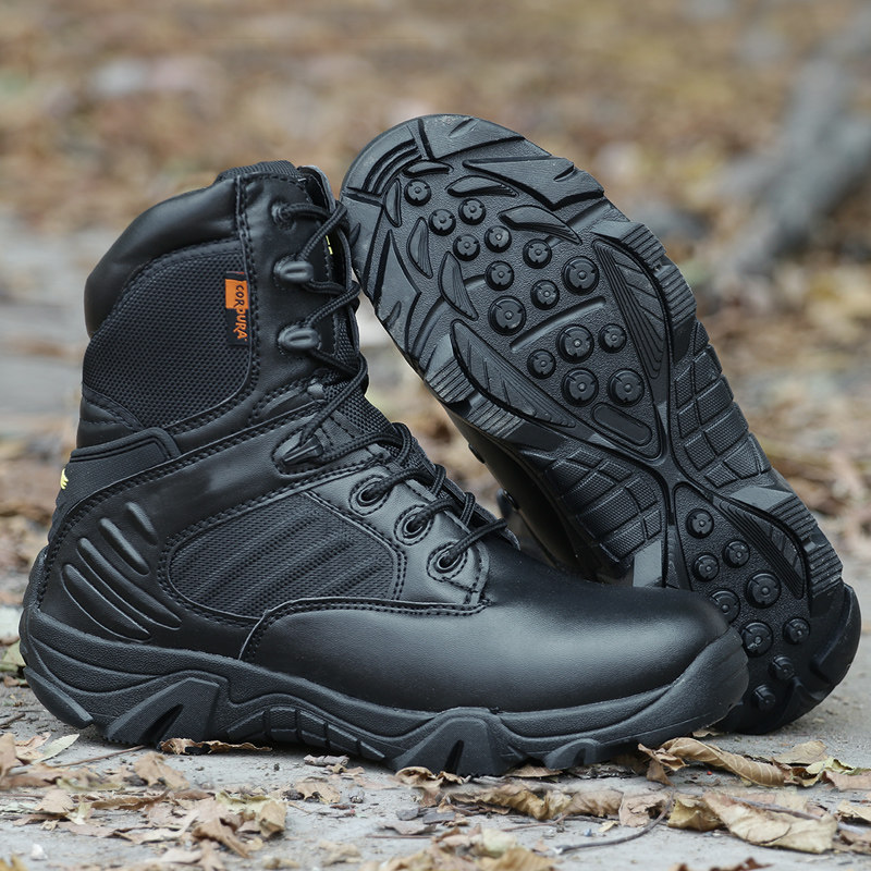 Delta mid-high boots outdoor combat boots men and women marine boots special tactical boots cowhide autumn and winter