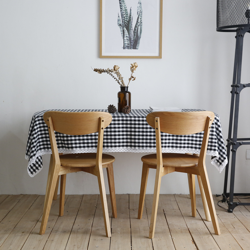 Lace Lace Plaid Cotton Hemp Cloth Art Table Cloth Pure Cotton Numb Garden Wind Cover Towels Small Fresh Mediterranean Rectangle