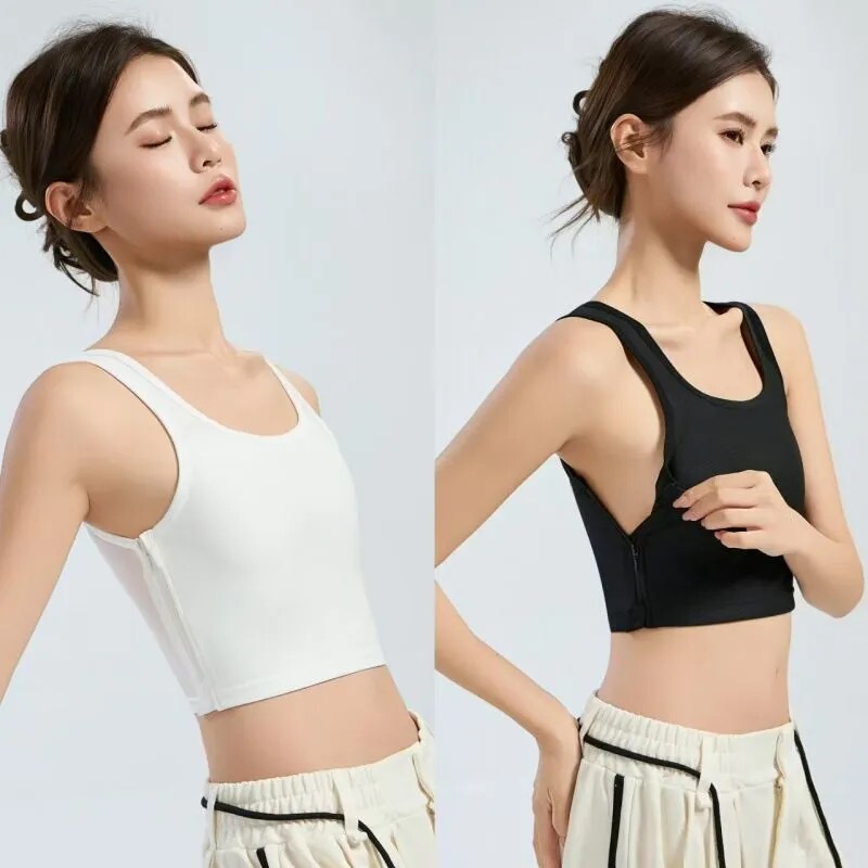 Women's Compression Bra for Large Busts, Ultra-Flat Invisible Thin Style, Anti-Sagging, Student Sports Chest Reduction Vest, Cosplay