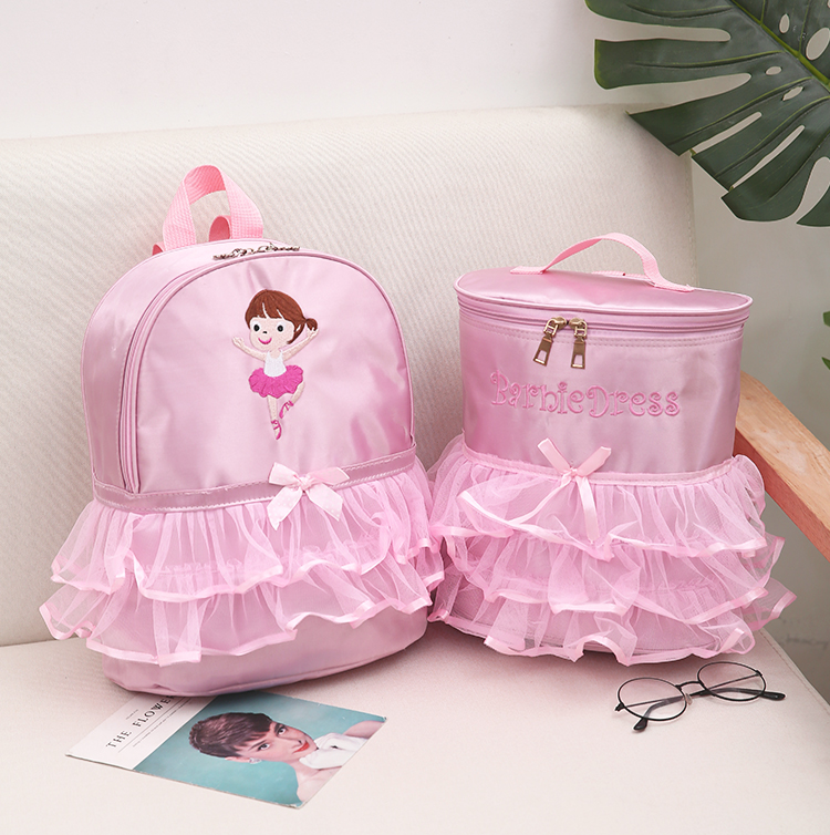 Children's dance bag Girl practice bag Pink shoulder bag Lace shoulder bag Girl dance bag Latin dance bag