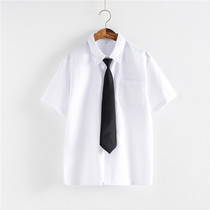 dk shirt Mens long-sleeved orthodox original short-sleeved white shirt Basic uniform Hong Kong style Japanese all-match tie shirt