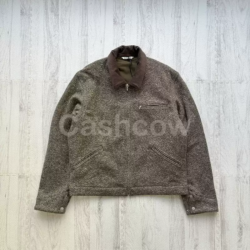 國現25aw auralee COTTON DUCK SHORT ZIP PARKA染色做舊拉鍊帽衫-淘寶
