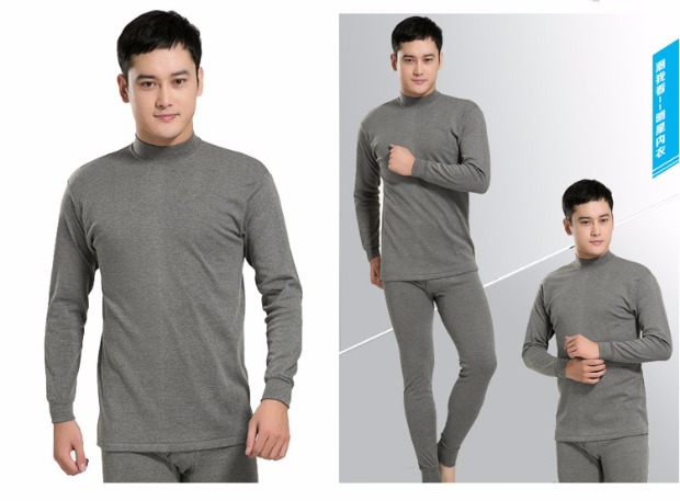 Quần áo cotton nam mùa thu quần dài mùa thu và mùa đông mỏng phần cotton cơ sở trung niên đồ lót ấm áp đặt áo len thời trang đồ bộ