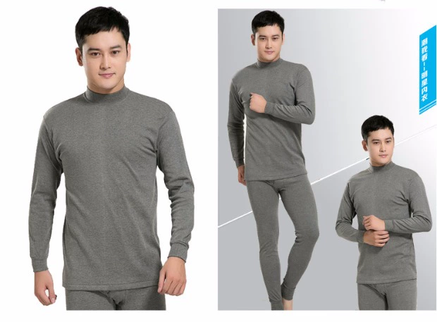 Quần áo cotton nam mùa thu quần dài mùa thu và mùa đông mỏng phần cotton cơ sở trung niên đồ lót ấm áp đặt áo len