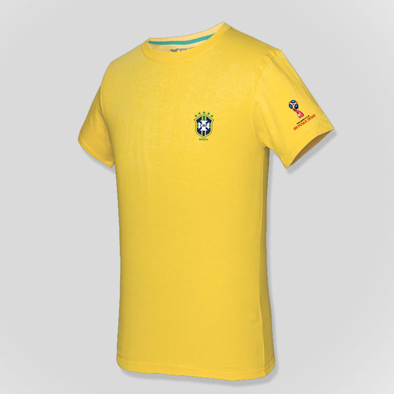 2018 Nga World Cup T-Shirt ngắn tay cotton người hâm mộ Brazil Pháp đội Tây Ban Nha Đức jersey đồng phục