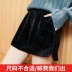Quần short nữ mùa đông mặc ngoài mùa thu và nhung vàng 2018 mới quần size lớn là quần skinny đen rộng ống rộng cạp cao eo Quần short