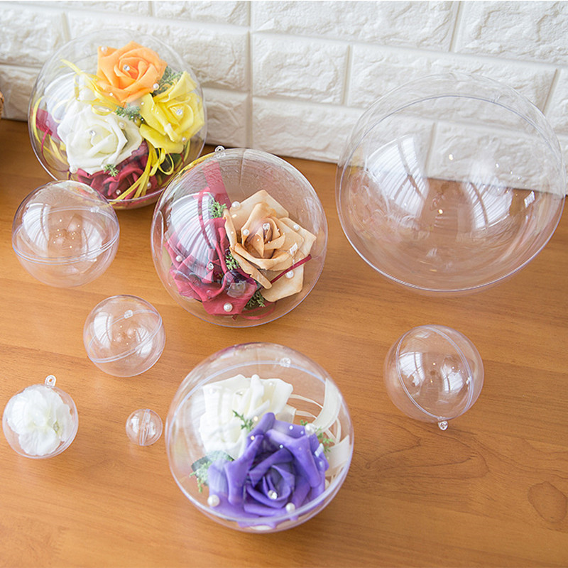 2-40cm high transparent ball plastic ball acrylic ball large size round ball jewelry wedding hanging mall decorative ball