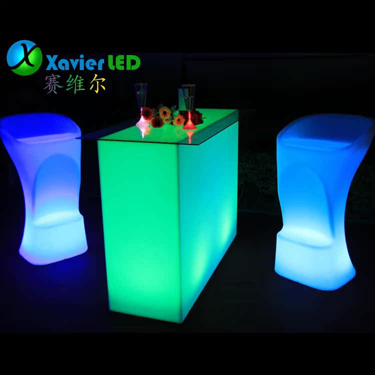 Led Light-Emitting Wine Table, Bar Light-Emitting Counter, Remote-Controlled Rechargeable Light-Emitting Coffee Table, Ktv Light-Emitting Wine Table, Colorful Color-Changing Table