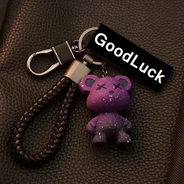 Cute Male and Female Couple Keychains, Trendy Starry Sky Bear Personalized Bag Charms, Car Key Chains, Creative Small Gifts Cute Male and Female Couple Keychains, Trendy Starry Sky Bear Personalized Bag Charms, Car Key Chains, Creative Small Gifts