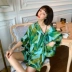 Chic bat tay áo pyjama nữ mùa hè 2019 mới thủy triều ngắn tay áo băng lụa gợi cảm kích thước lớn mỏng phù hợp với dịch vụ nhà - Bộ Pajama