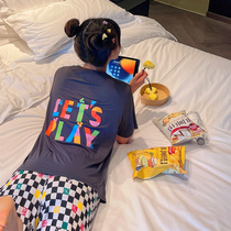 Cartoon Pure Cotton Pyjamas Womens Summer Net Red Ins Wind Board G 2022 New Thin Home Suits Suit Outwear