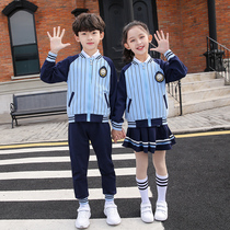 Primary school uniform suit spring and autumn childrens teacher clothing three pieces of British College wind and autumn kindergarten suit