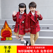 Primary school uniforms woolen woolen coat mens autumn and winter kindergarten uniforms British college daughter childrens coats class uniforms