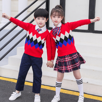 Childrens school uniforms sweaters spring and autumn school uniforms kindergartens autumn garden uniforms three-piece suits