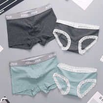 2-pack couple underwear pure cotton sexy temptation men and women cute double underwear fun hot creative suit
