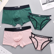 Couple underwear pure cotton men and women sexy temptation hot cute cartoon creative personality sex underwear set