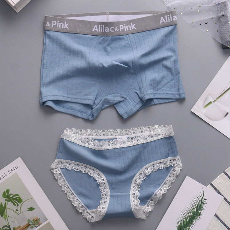 2 dress lovers briefs pure cotton Sexy one man and one woman lovers' cute underwear a pair of emotional and passionate suits
