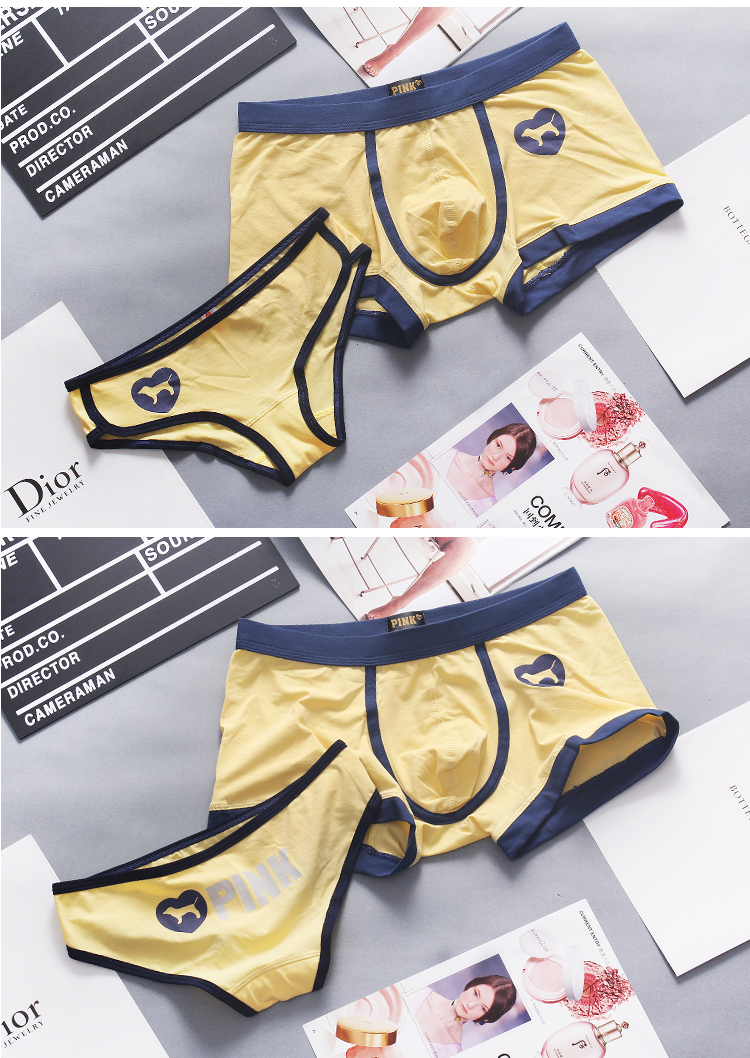 Cặp vợ chồng đồ lót cotton nam và nữ gợi cảm nóng bỏng dễ thương hoạt hình sáng tạo cá tính quần lót dệt kim