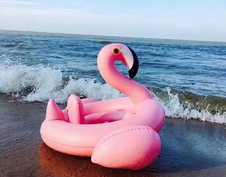 Trẻ em thiên nga trắng bơi vòng flamingo Em bé cưỡi một em bé dễ thương phim hoạt hình 0-4 tuổi - Cao su nổi phao tắm