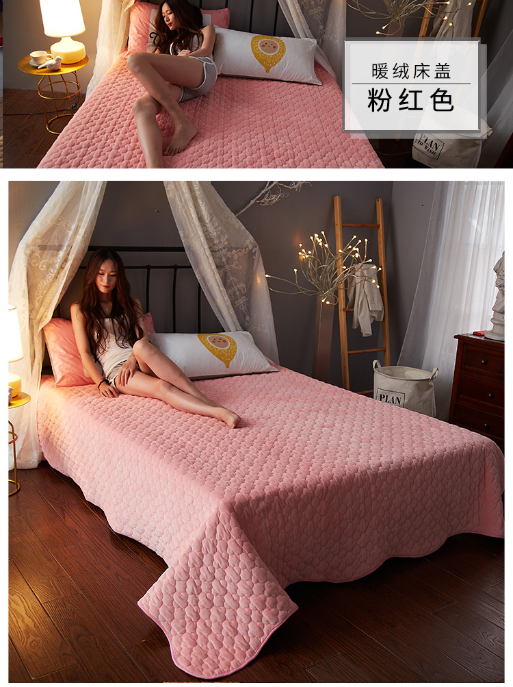 Châu Âu dày giường bông bao gồm mảnh duy nhất Coral là do duyên ba mảnh tấm chăn nhiệt Levin luật cashmere flannel - Trải giường ga giường thun lạnh