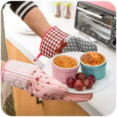 Thickened Anti-scalding gloves insulated oven gloves microwave oven kitchen baking heat-resistant gloves household