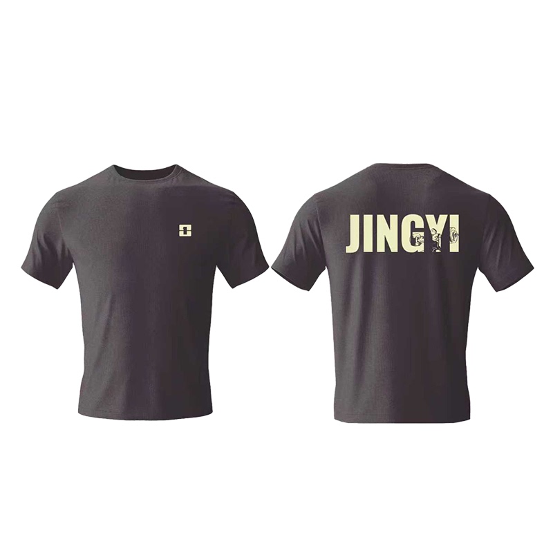 Jingyizhong Heavyweight Short-Sleeve T-Shirt for Men, Trendy Brand, Loose Fit, Round Neck, Half-Sleeve T-Shirt