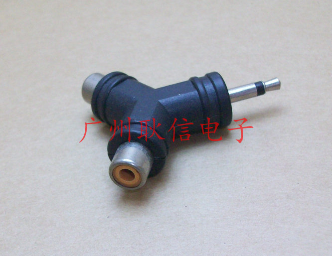 Y type 3 5mm plug turn two lotus mother MP3 plug turn two RCA sockets 3 5 turn 2RCA mother