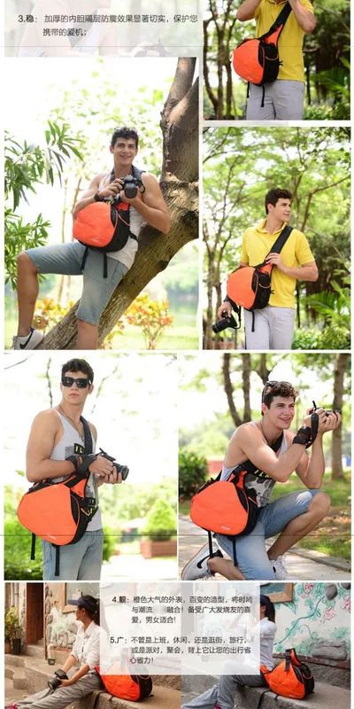 Túi đựng máy ảnh hình tam giác Carden DSLR Túi đựng quần áo chống trộm chống nước Canon Nikon 6D2 túi đeo chéo vai đơn - Phụ kiện máy ảnh kỹ thuật số
