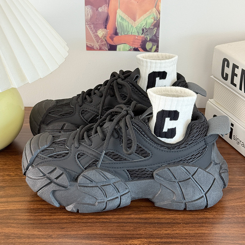 Xile Black Niche Thick-Soled Height-Increasing Dad Shoes for Women 2026 New Summer Retro Casual Sneakers Hiking Shoes Xile Black Niche Thick-Soled Height-Increasing Dad Shoes for Women 2026 New Summer Retro Casual Sneakers Hiking Shoes